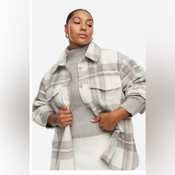 H&M Beige Plaid jacket - Picture 4 of 4